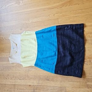 HOBBS linen colorblock dress with pockets 8